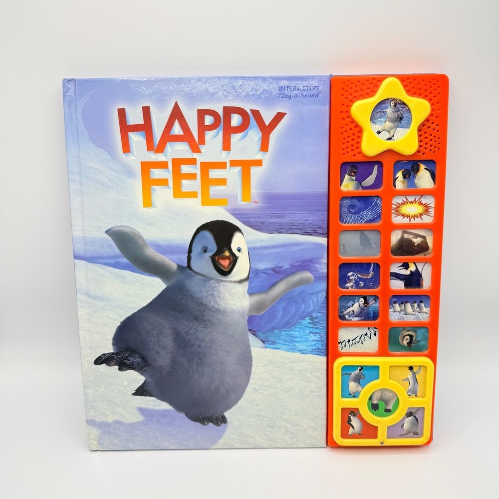 Interactive Play a Sound Happy Feet Dancing Penguin Movie Book Buttons Music